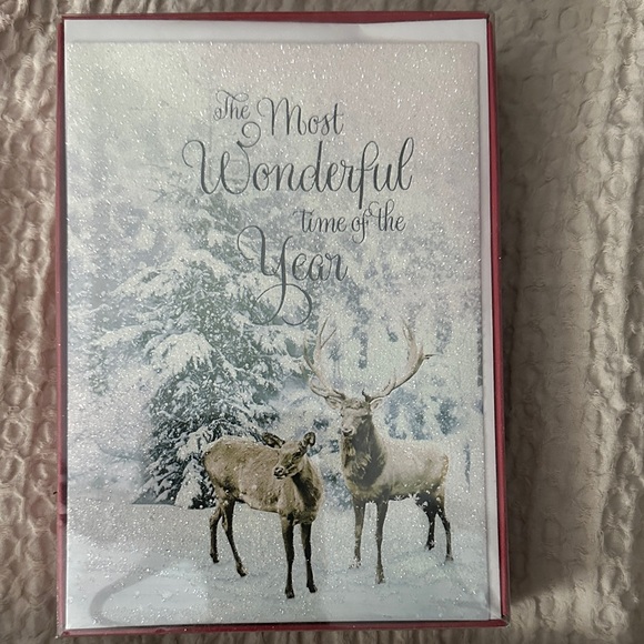 Elegant Holiday Greeting Card with Reindeer Design - Picture 1 of 4